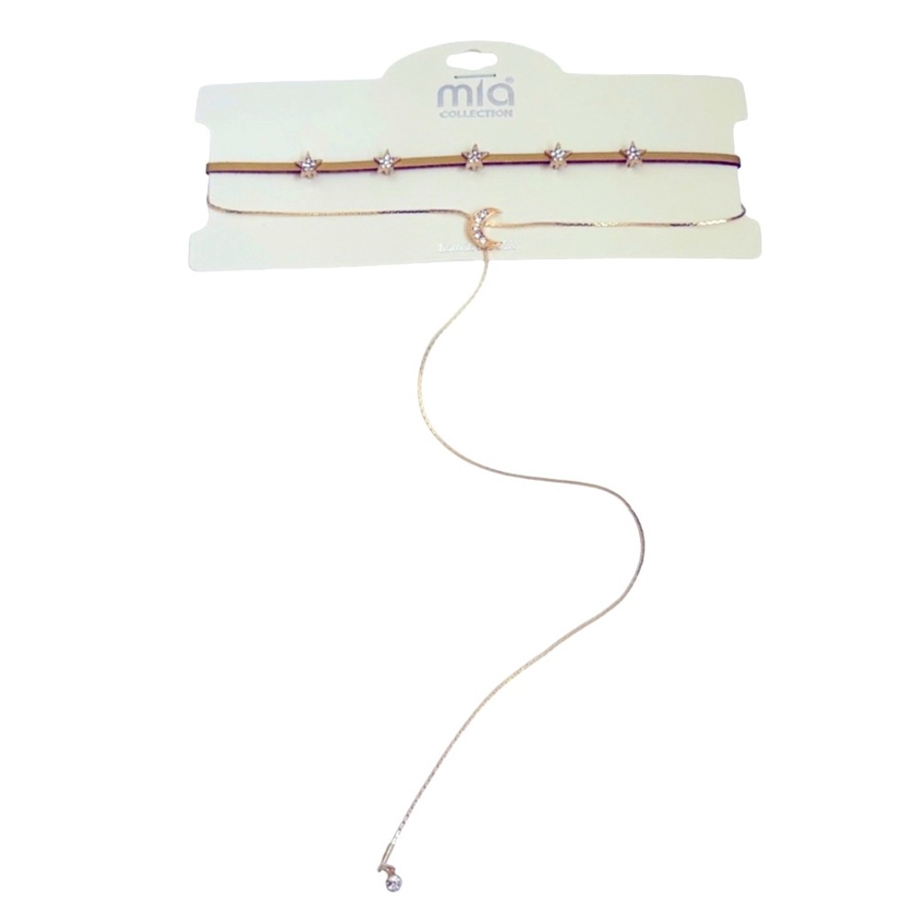 Mia Collection Gold Star & Moon Choker Set